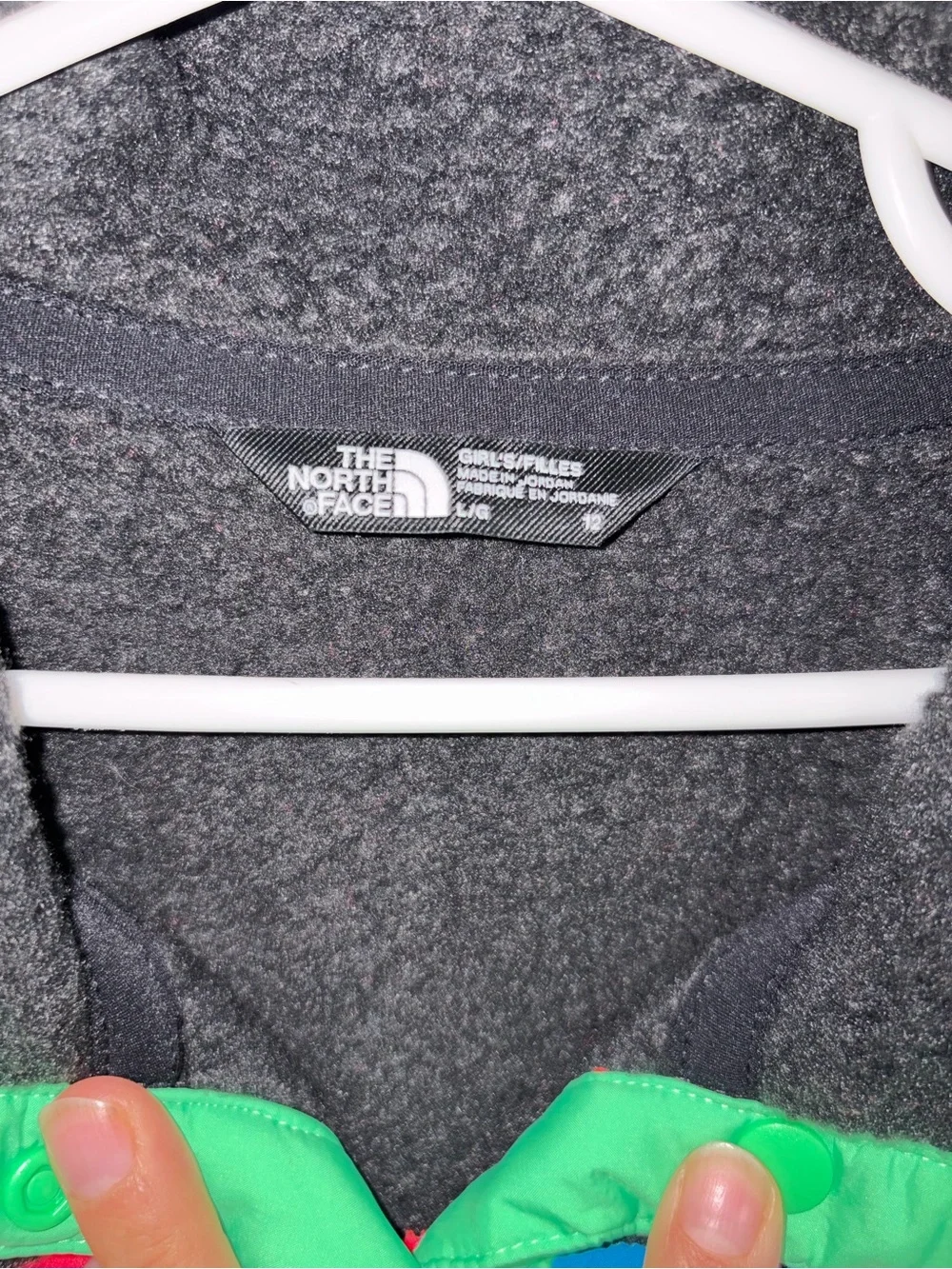 The North Face Girls' Colorblock Fleece Jacket in Pink/Blue/Black